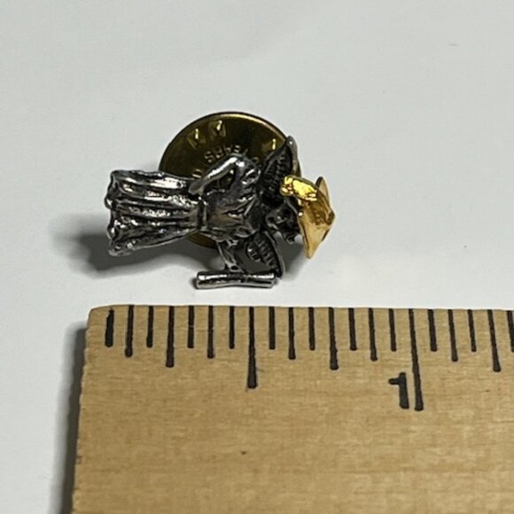 VTG Graduation Angel w/Diploma & Cap Pewter Lapel Vest Hat Pin .5"x.75" - Picture 13 of 13